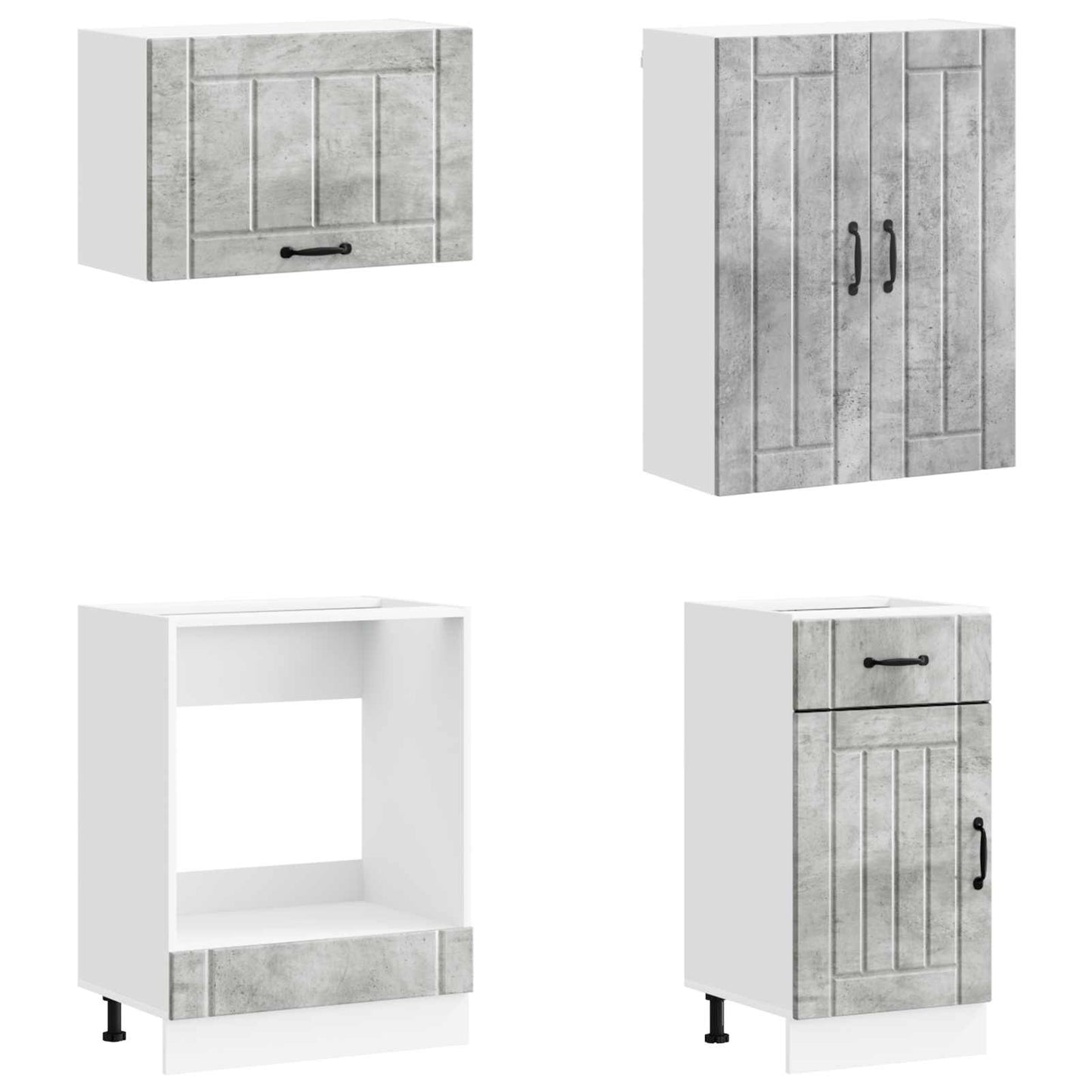 vidaXL Kitchen Unit LUCCA 8 pcs Concrete Grey Engineered Wood 3