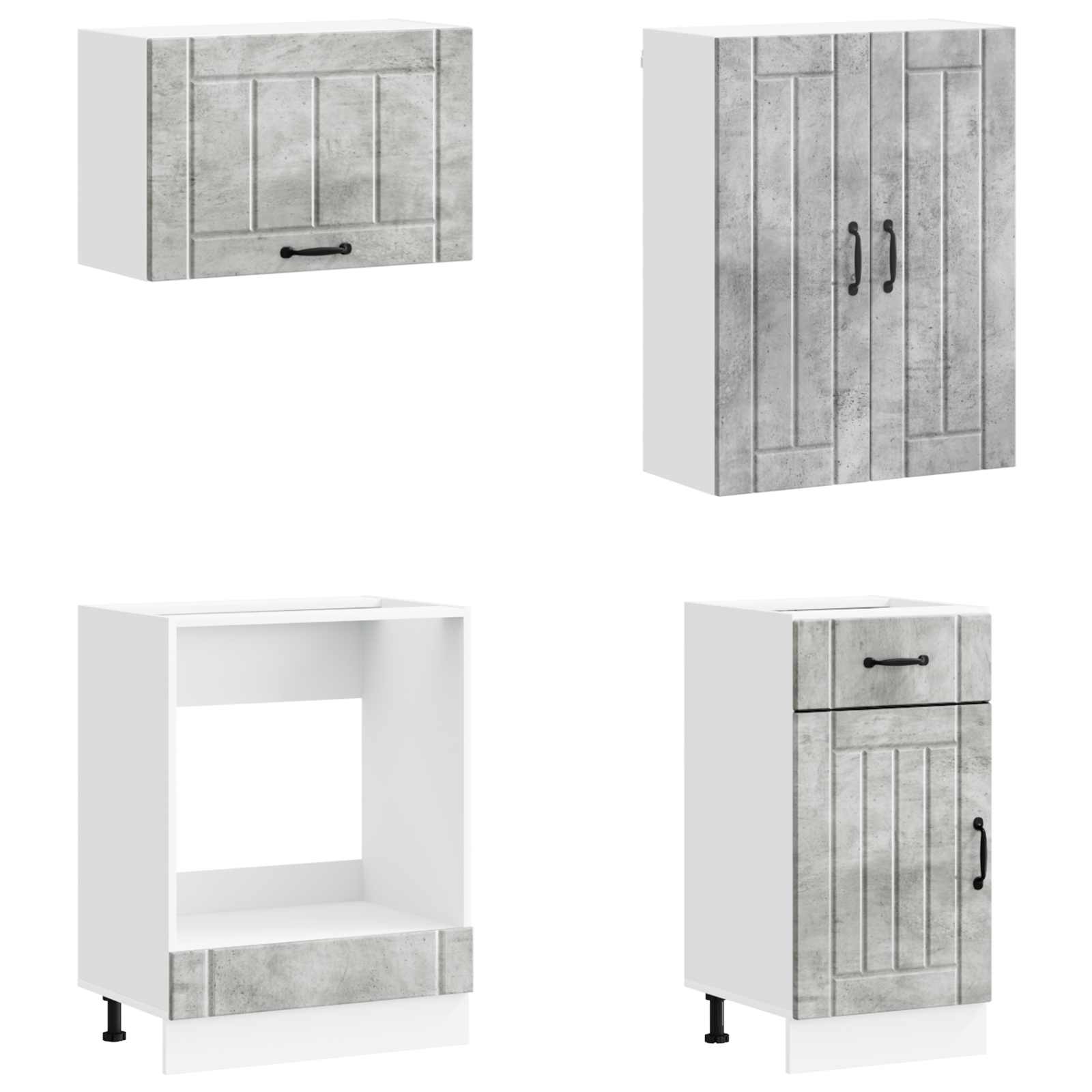 vidaXL Kitchen Unit LUCCA 8 pcs Concrete Grey Engineered Wood 3