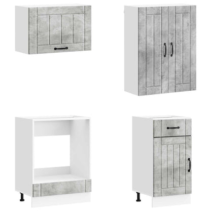 vidaXL Kitchen Unit LUCCA 8 pcs Concrete Grey Engineered Wood 3
