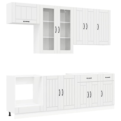 vidaXL Kitchen Unit LUCCA 8 pcs High Gloss White Engineered Wood 2
