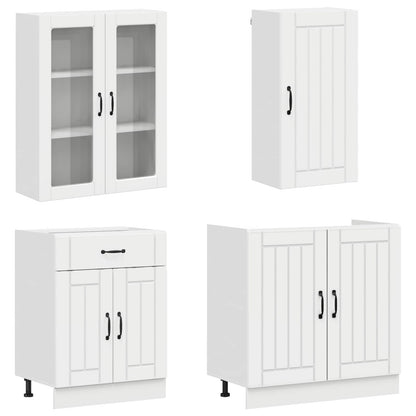 vidaXL Kitchen Unit LUCCA 8 pcs High Gloss White Engineered Wood 3