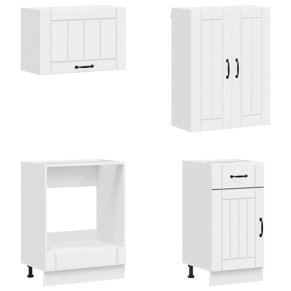vidaXL Kitchen Unit LUCCA 8 pcs High Gloss White Engineered Wood 4