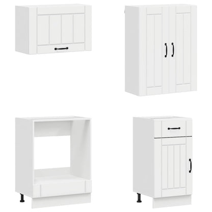 vidaXL Kitchen Unit LUCCA 8 pcs High Gloss White Engineered Wood 4