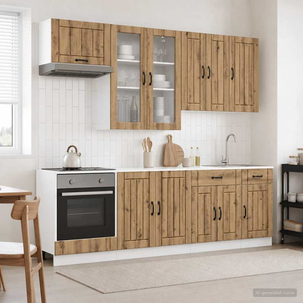 vidaXL Kitchen Unit LUCCA 8 pcs Artisan Oak Engineered Wood