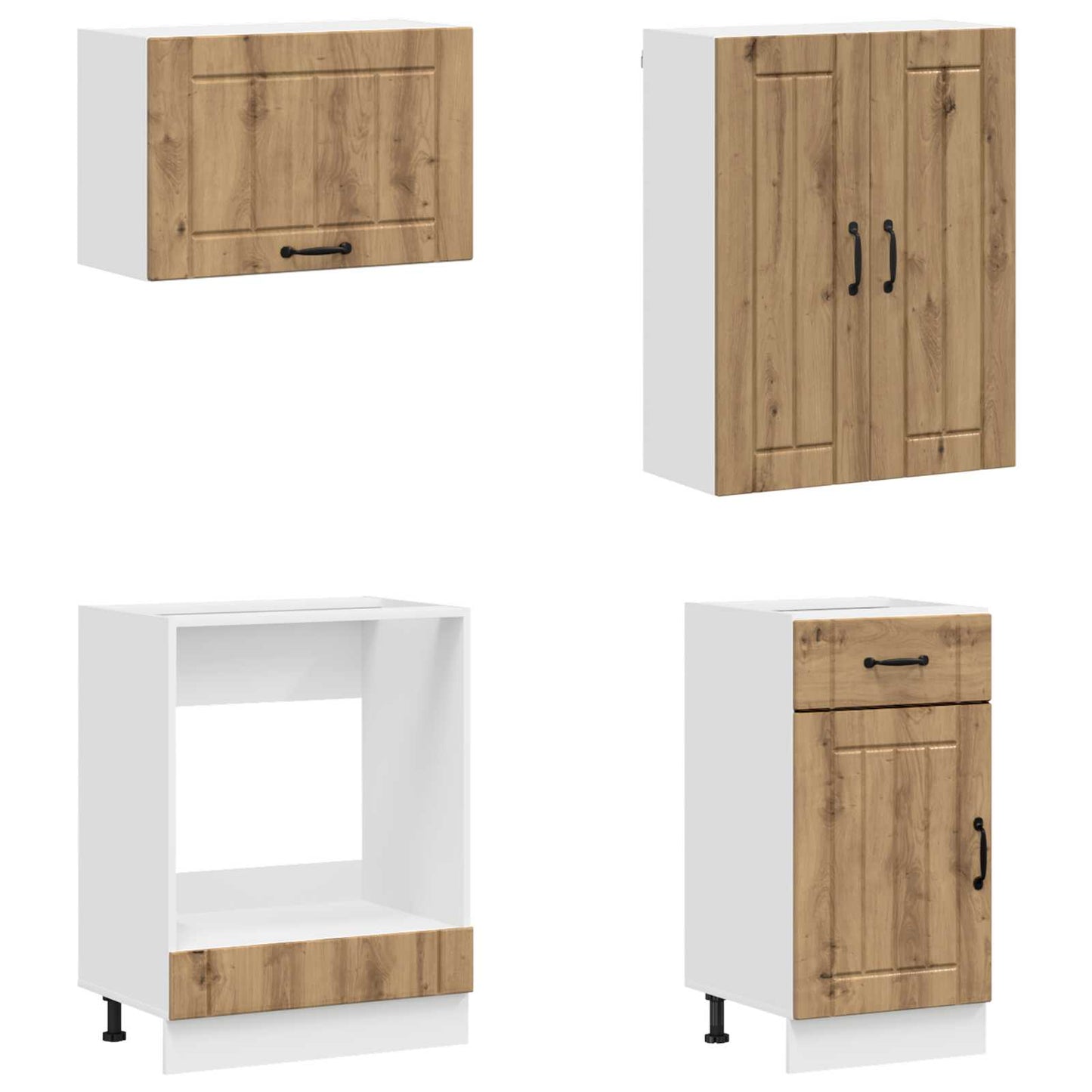 vidaXL Kitchen Unit LUCCA 8 pcs Artisan Oak Engineered Wood 4