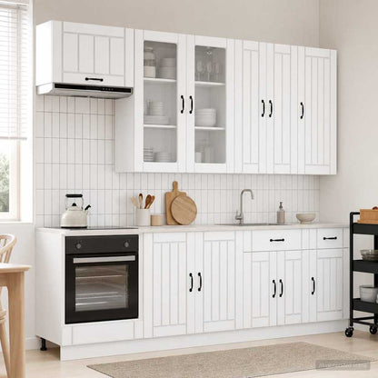Kitchen Unit LUCCA 8 pcs Engineered Wood White 100 cm