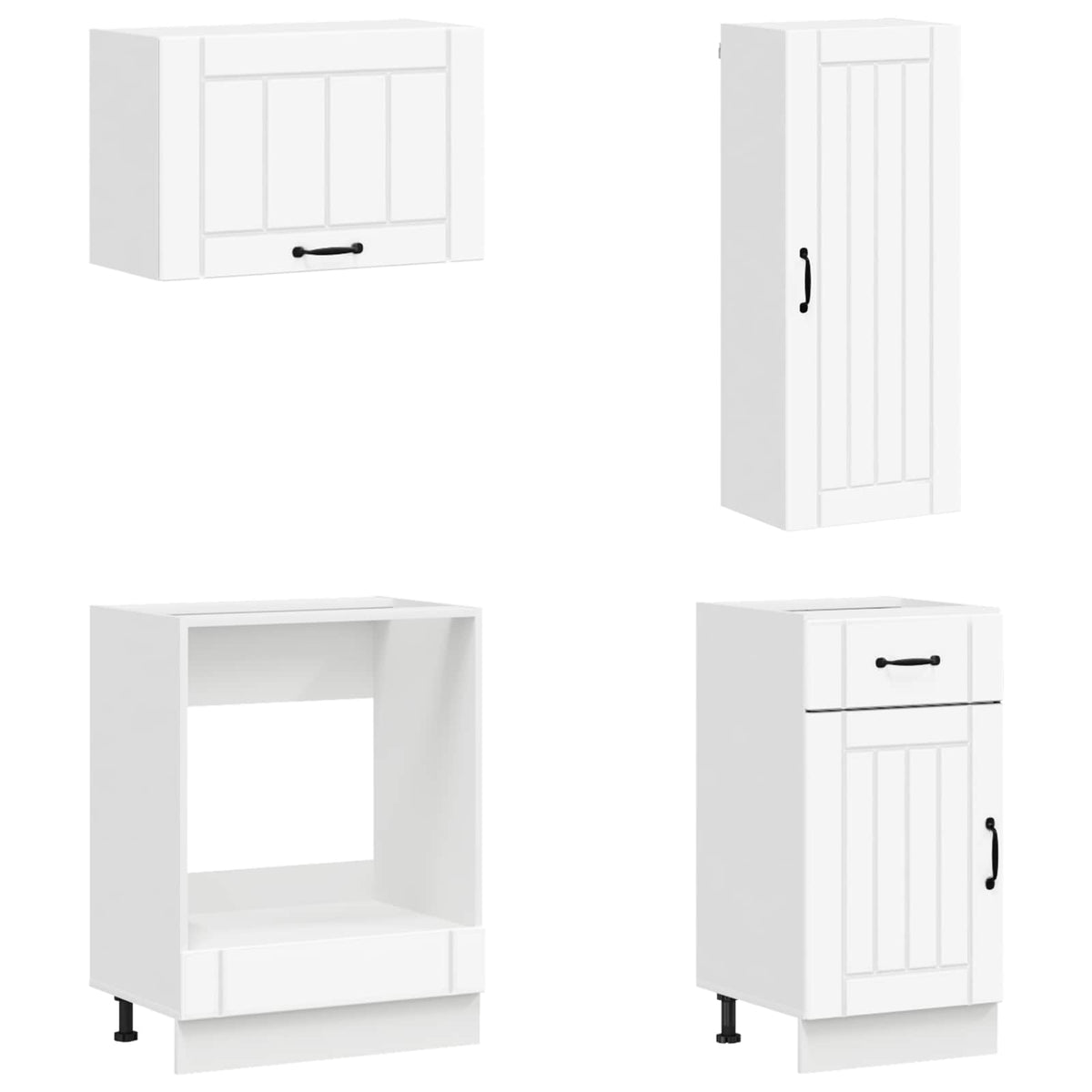 vidaXL Kitchen Unit LUCCA 8 pcs White Engineered Wood 4