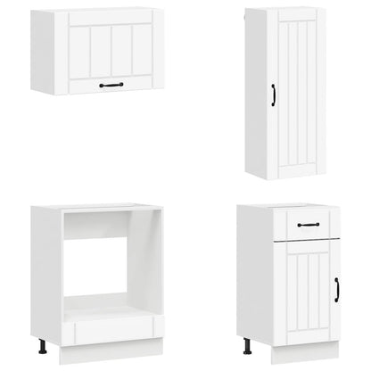 vidaXL Kitchen Unit LUCCA 8 pcs White Engineered Wood 4