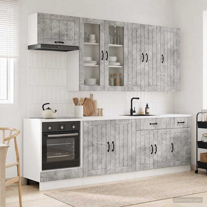 vidaXL Kitchen Unit LUCCA 8 pcs Concrete Grey Engineered Wood 1