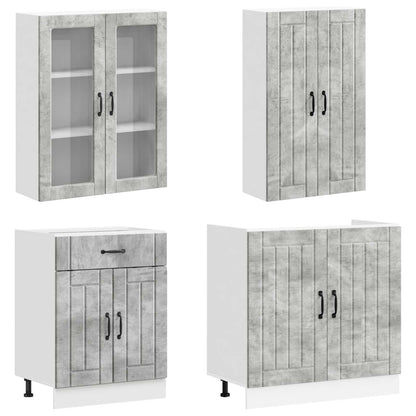 vidaXL Kitchen Unit LUCCA 8 pcs Concrete Grey Engineered Wood 3