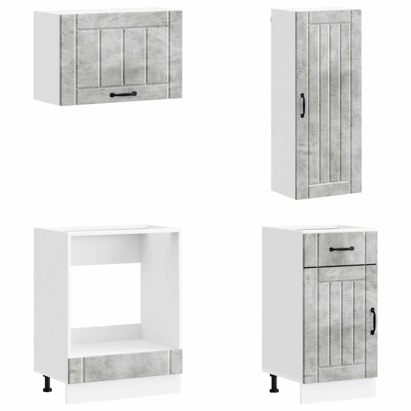 vidaXL Kitchen Unit LUCCA 8 pcs Concrete Grey Engineered Wood 4