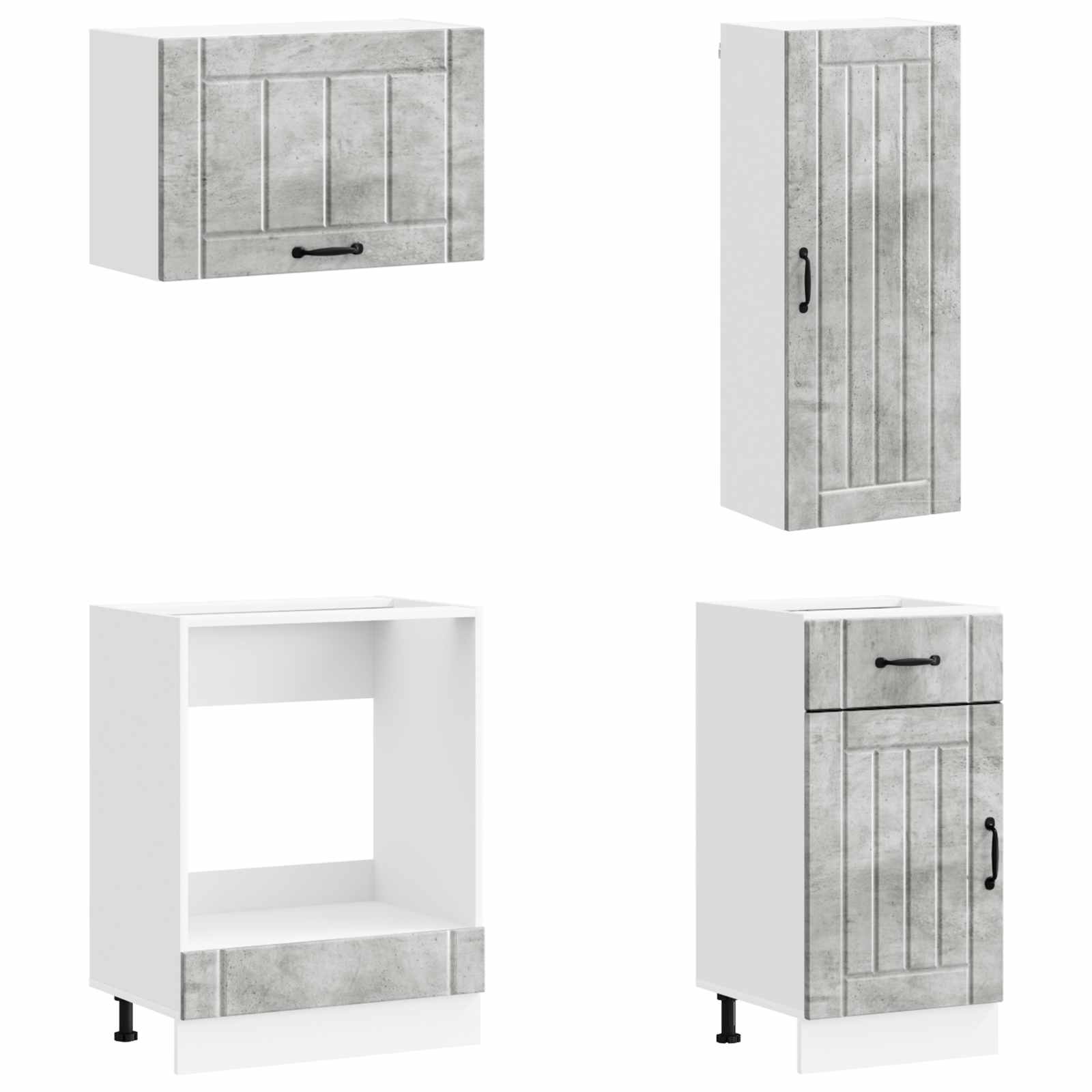 vidaXL Kitchen Unit LUCCA 8 pcs Concrete Grey Engineered Wood 4