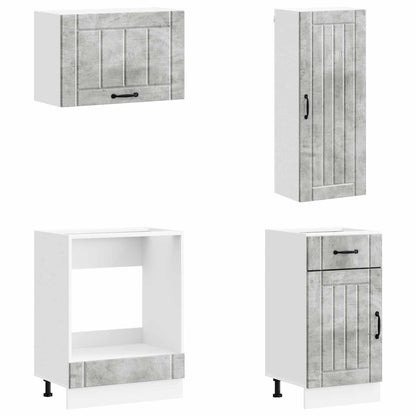 vidaXL Kitchen Unit LUCCA 8 pcs Concrete Grey Engineered Wood 4