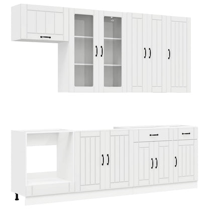 vidaXL Kitchen Unit LUCCA 8 pcs High Gloss White Engineered Wood 2