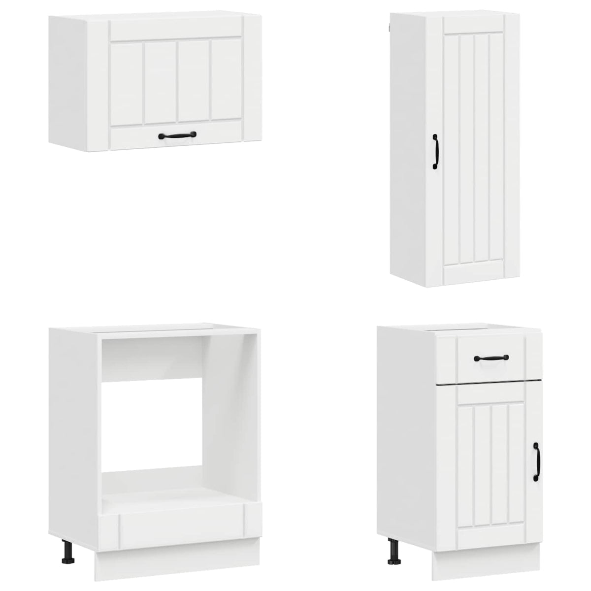vidaXL Kitchen Unit LUCCA 8 pcs High Gloss White Engineered Wood 4