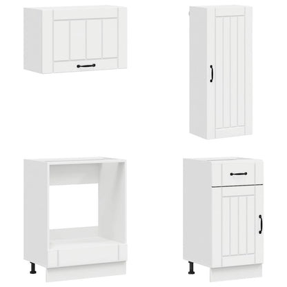 vidaXL Kitchen Unit LUCCA 8 pcs High Gloss White Engineered Wood 4