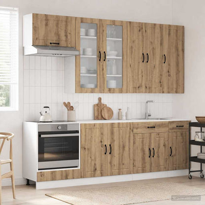 vidaXL Kitchen Unit LUCCA 8 pcs Artisan Oak Engineered Wood 1