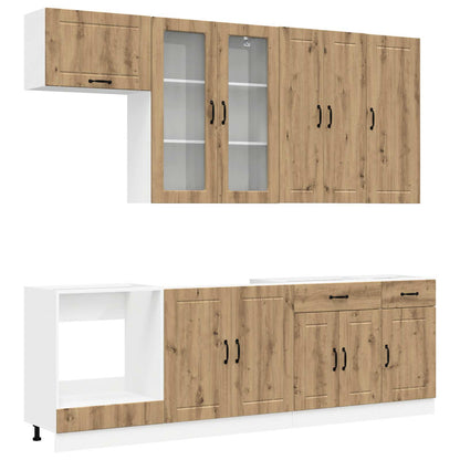 vidaXL Kitchen Unit LUCCA 8 pcs Artisan Oak Engineered Wood 2