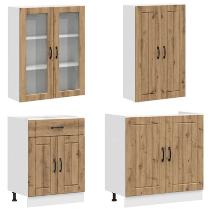 vidaXL Kitchen Unit LUCCA 8 pcs Artisan Oak Engineered Wood 3