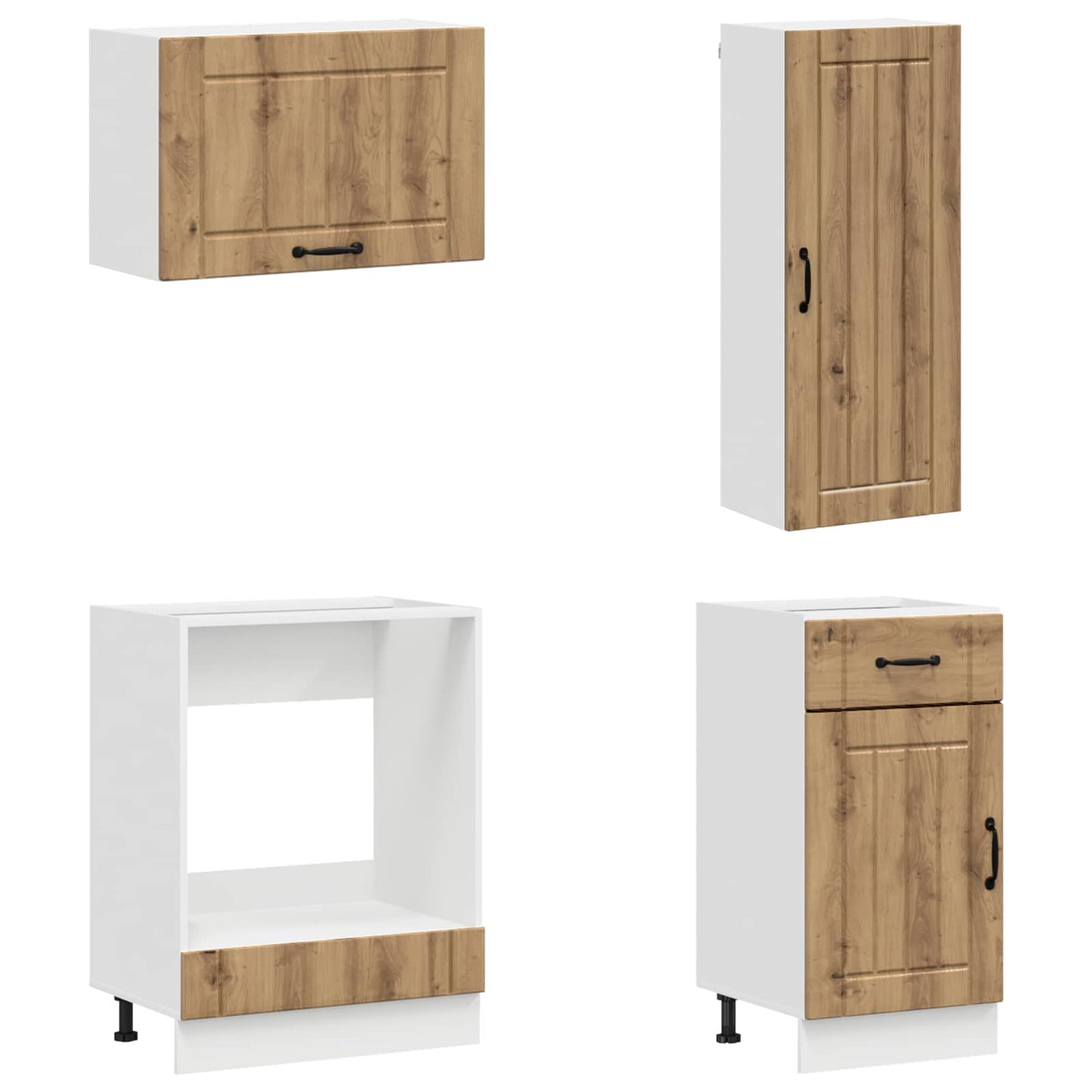 vidaXL Kitchen Unit LUCCA 8 pcs Artisan Oak Engineered Wood 4