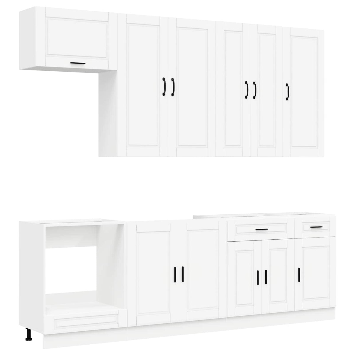 vidaXL Kitchen Unit PORTO 8 pcs White Engineered Wood 2