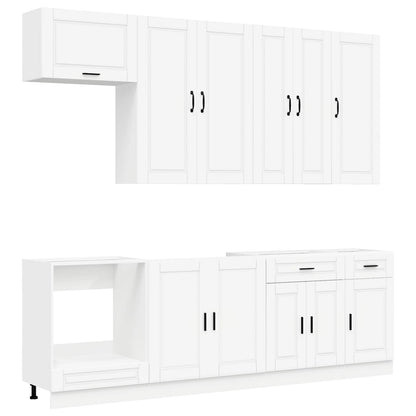 vidaXL Kitchen Unit PORTO 8 pcs White Engineered Wood 2