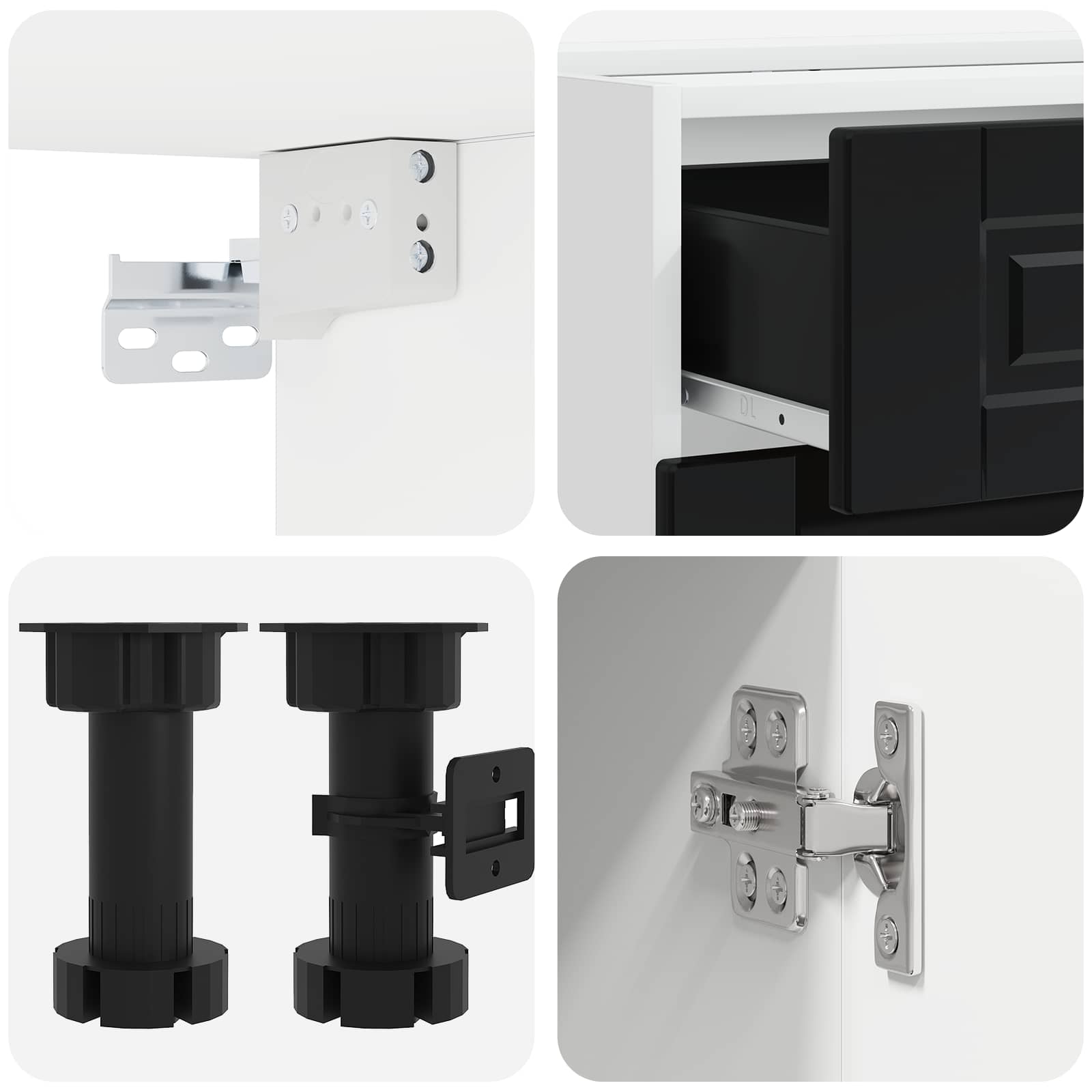 vidaXL Kitchen Unit PORTO 8 pcs Black Engineered Wood 5