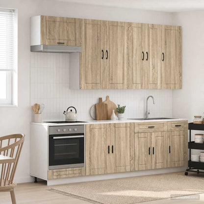 vidaXL Kitchen Unit PORTO 8 pcs Sonoma Oak Engineered Wood 1
