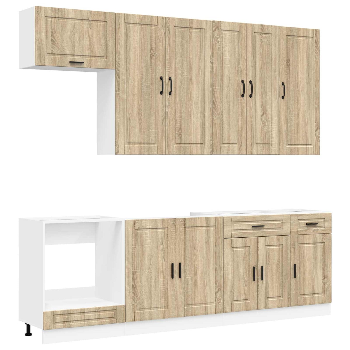 vidaXL Kitchen Unit PORTO 8 pcs Sonoma Oak Engineered Wood 2