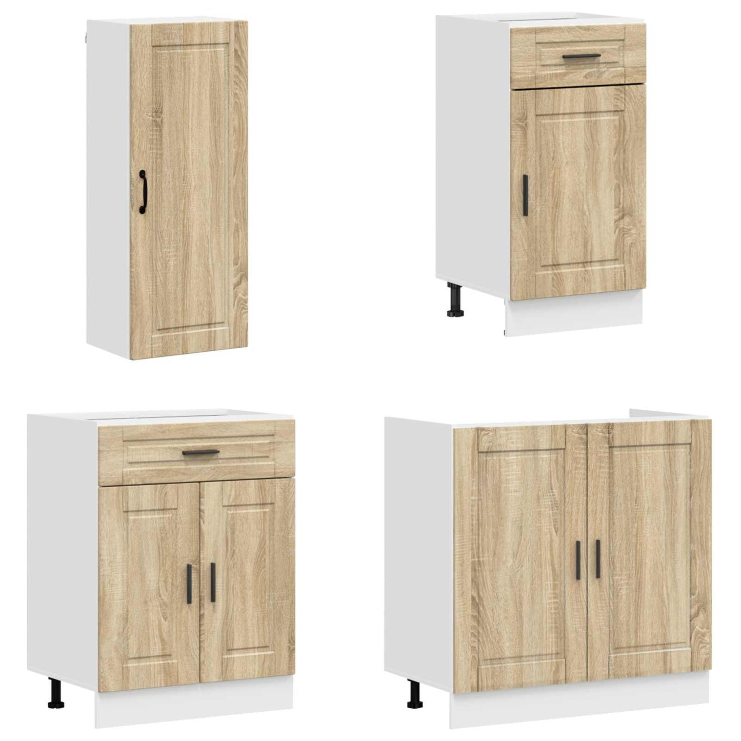 vidaXL Kitchen Unit PORTO 8 pcs Sonoma Oak Engineered Wood 3
