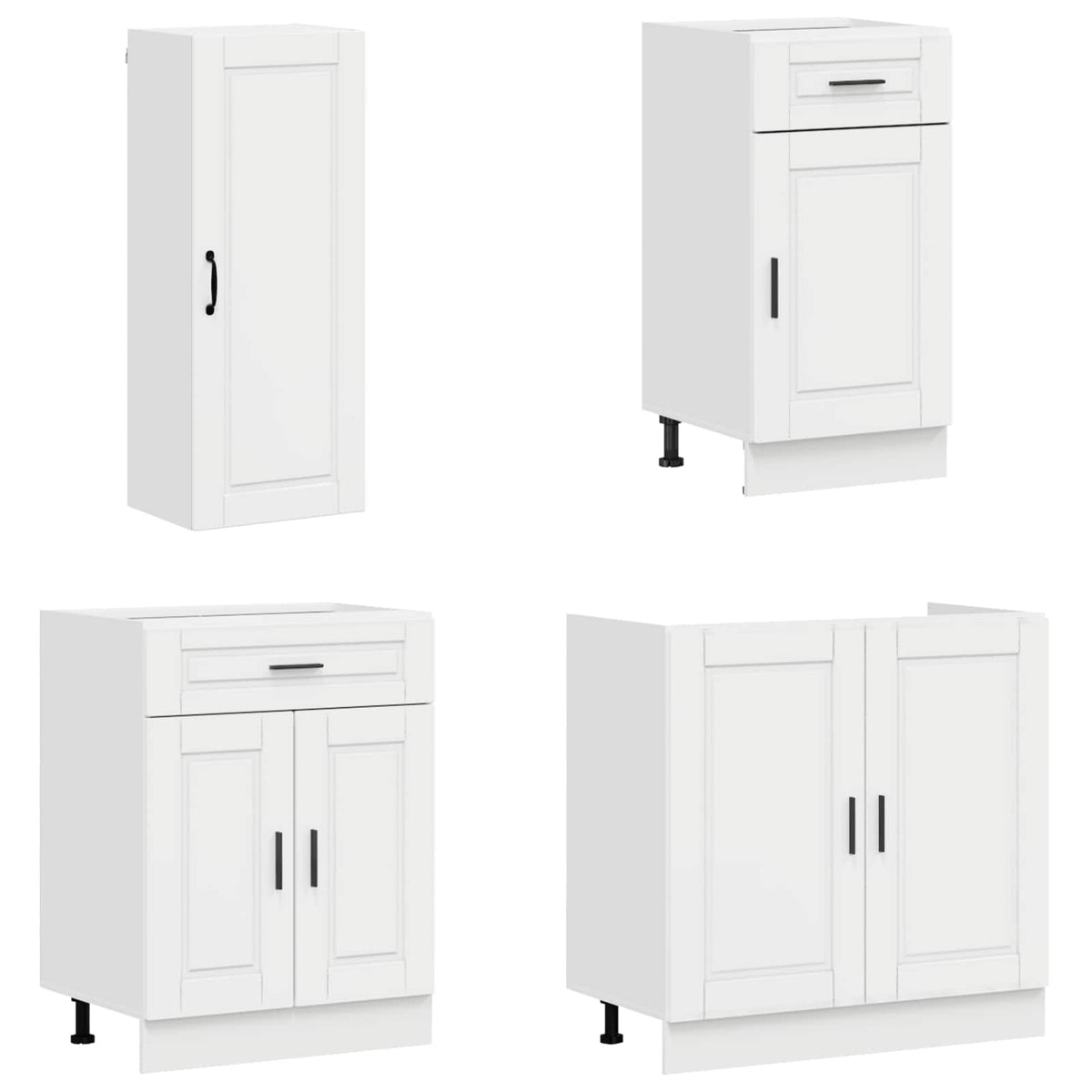 vidaXL Kitchen Unit PORTO 8 pcs High Gloss White Engineered Wood 3