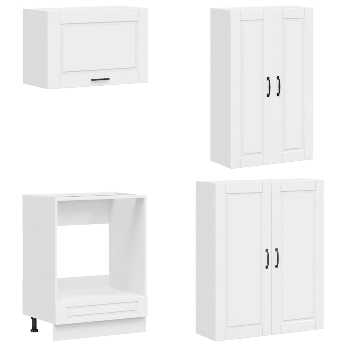 vidaXL Kitchen Unit PORTO 8 pcs High Gloss White Engineered Wood 4