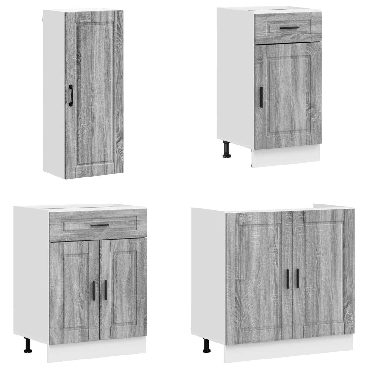 vidaXL Kitchen Unit PORTO 8 pcs Grey Sonoma Engineered Wood 3