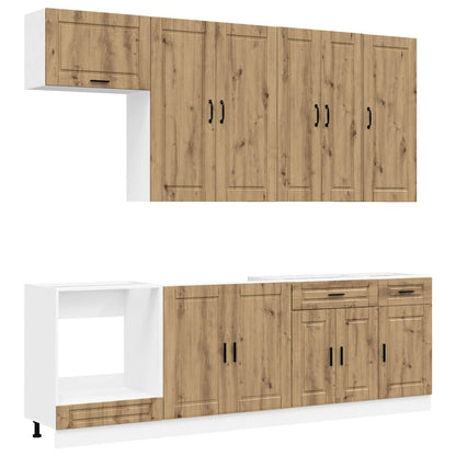 Kitchen Unit PORTO 8 pcs Engineered Wood Artisan oak 100 cm