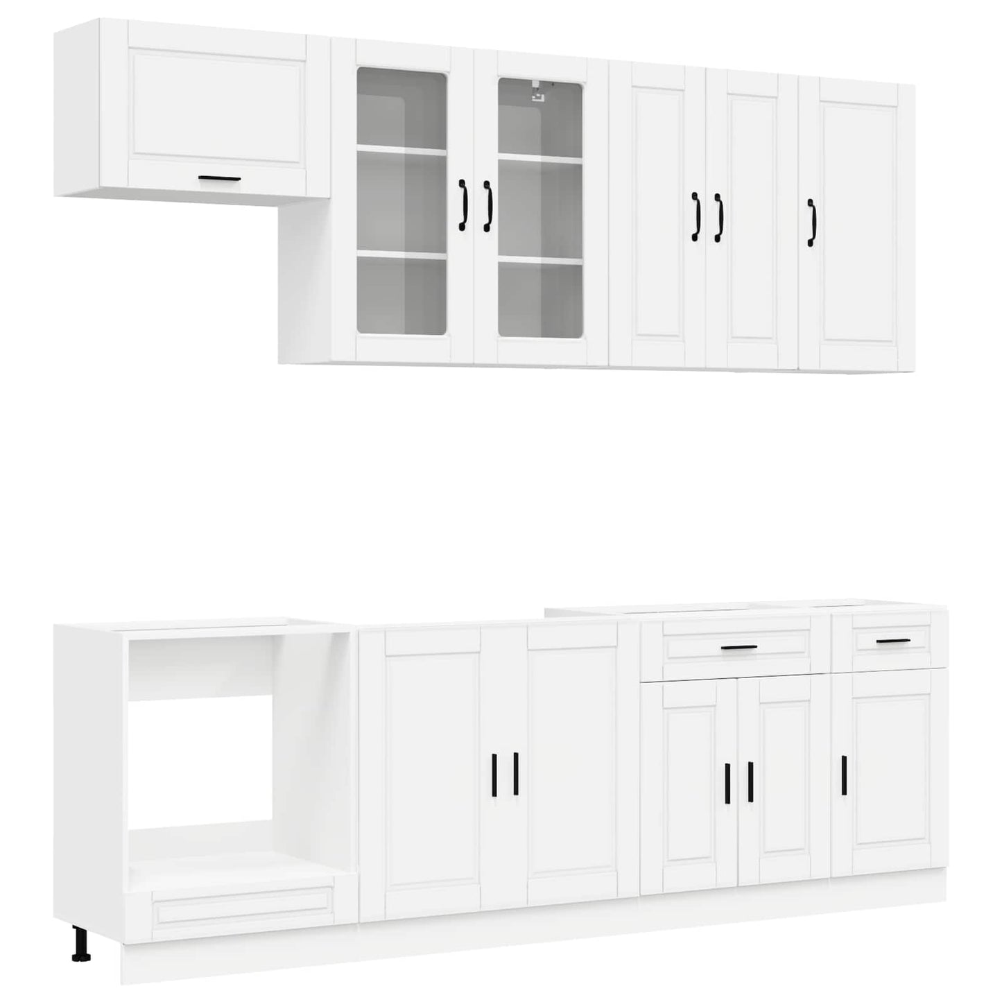 vidaXL Kitchen Unit PORTO 8 pcs White Engineered Wood 2