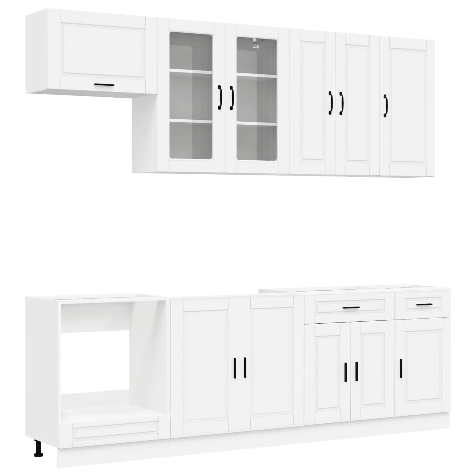 vidaXL Kitchen Unit PORTO 8 pcs White Engineered Wood 2