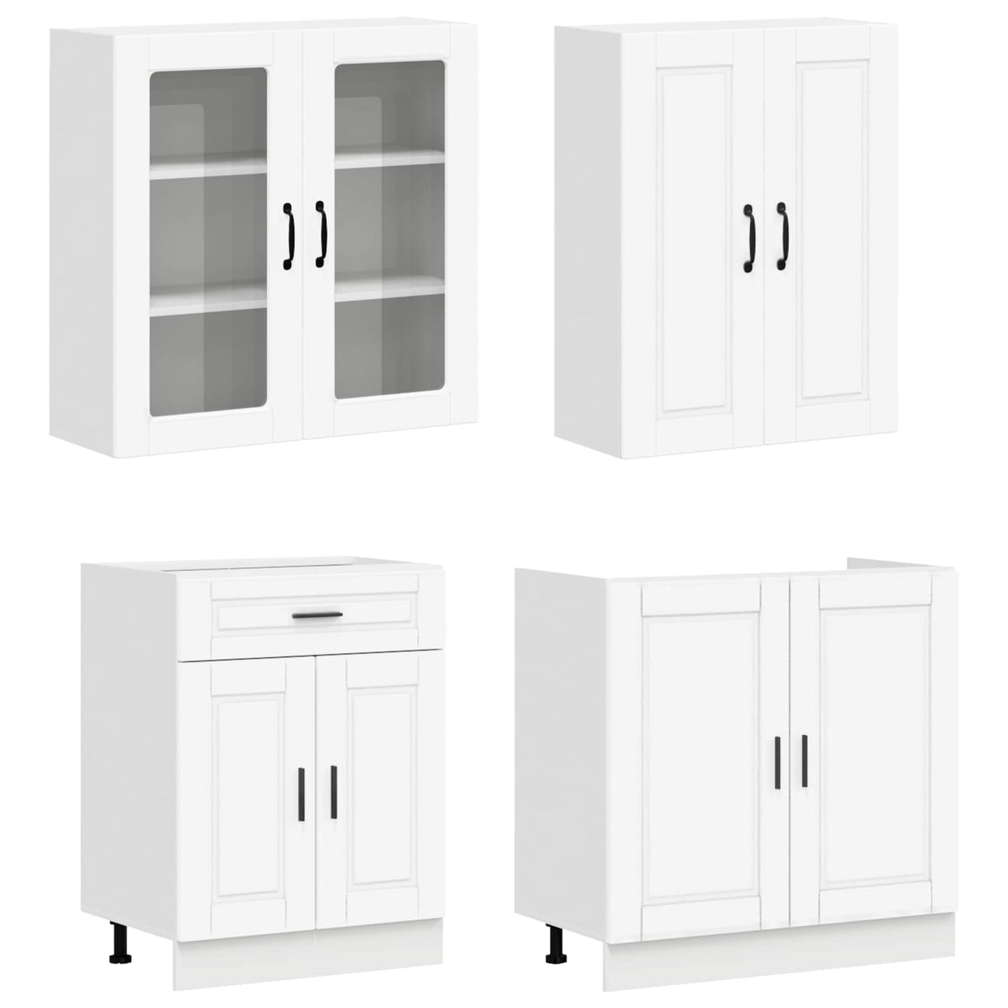 vidaXL Kitchen Unit PORTO 8 pcs White Engineered Wood 3