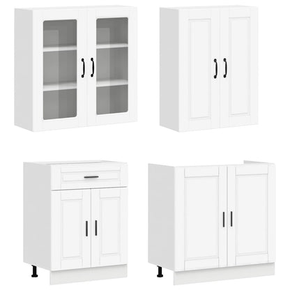 vidaXL Kitchen Unit PORTO 8 pcs White Engineered Wood 3