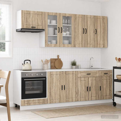 vidaXL Kitchen Unit PORTO 8 pcs Sonoma Oak Engineered Wood 1