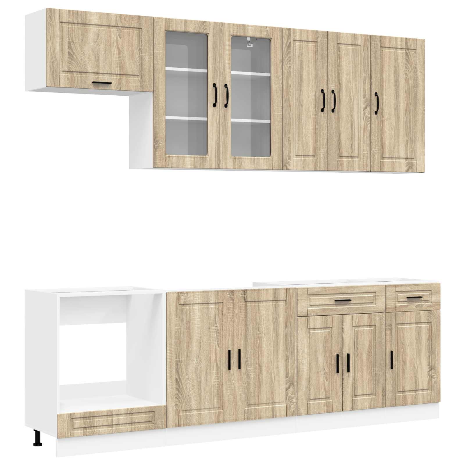 vidaXL Kitchen Unit PORTO 8 pcs Sonoma Oak Engineered Wood 2