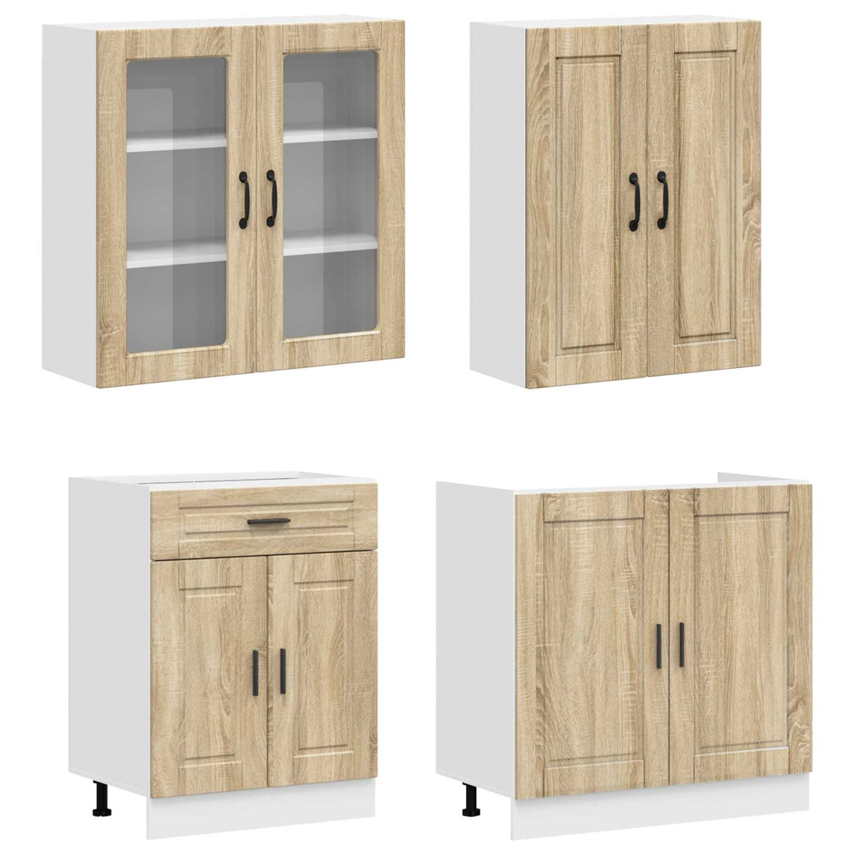 Kitchen Unit PORTO 8 pcs Engineered Wood Sonoma oak 80 cm