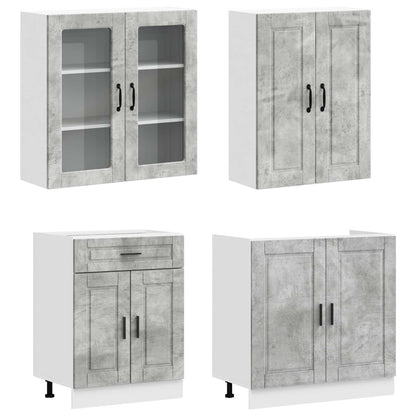 vidaXL Kitchen Unit PORTO 8 pcs Concrete Grey Engineered Wood 3