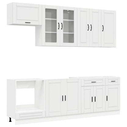 Kitchen Unit PORTO 8 pcs Engineered Wood High gloss white 80 cm