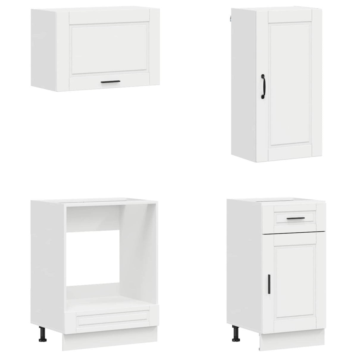 vidaXL Kitchen Unit PORTO 8 pcs High Gloss White Engineered Wood 4