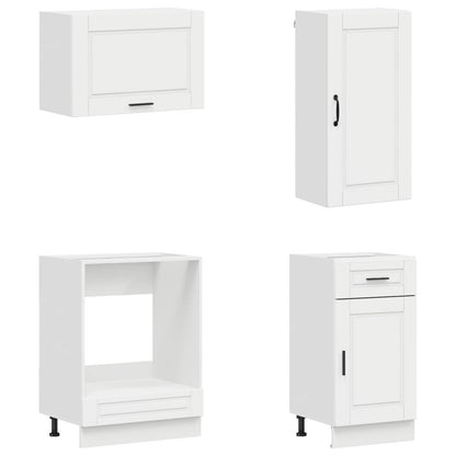 vidaXL Kitchen Unit PORTO 8 pcs High Gloss White Engineered Wood 4