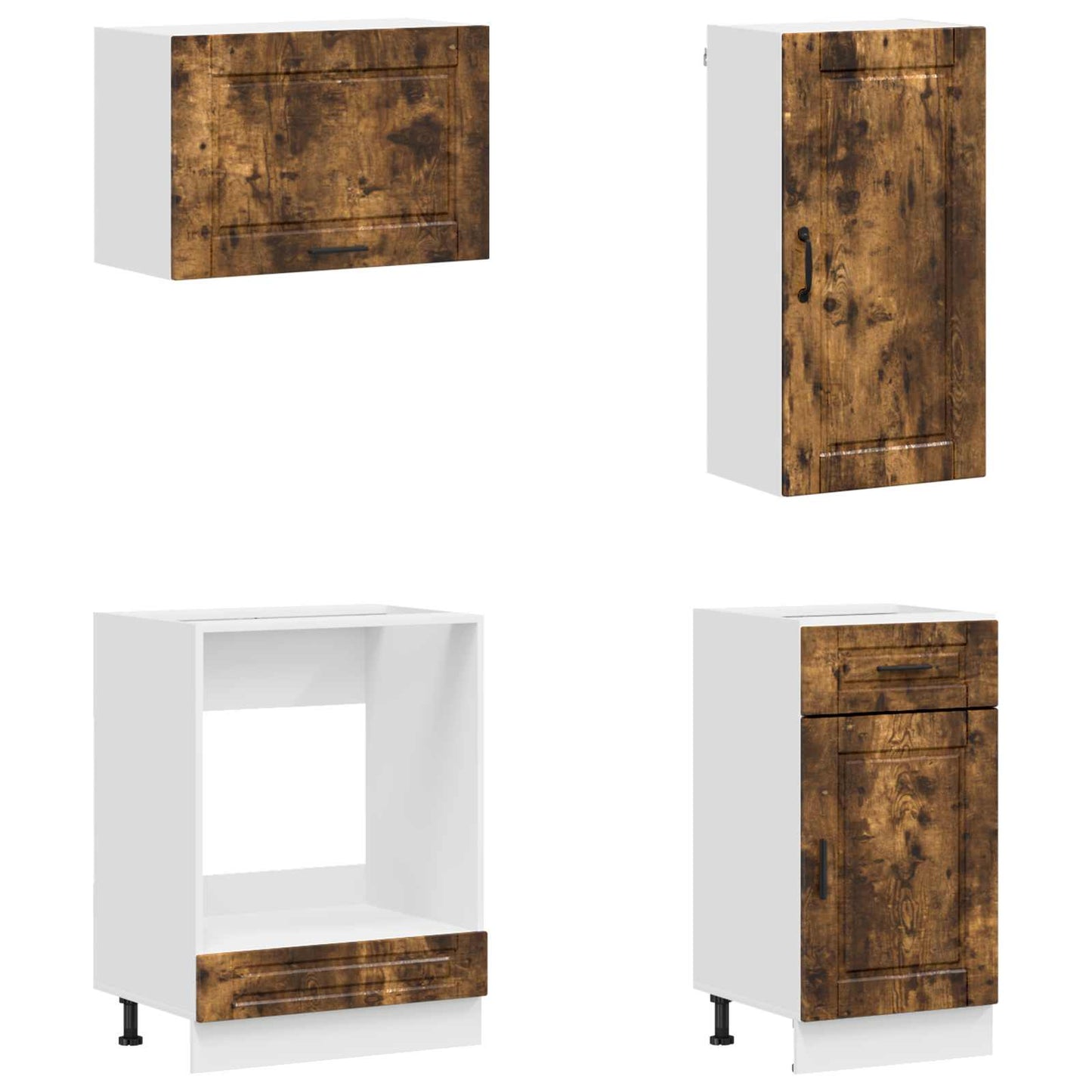 vidaXL Kitchen Unit PORTO 8 pcs Smoked Oak Engineered Wood 4
