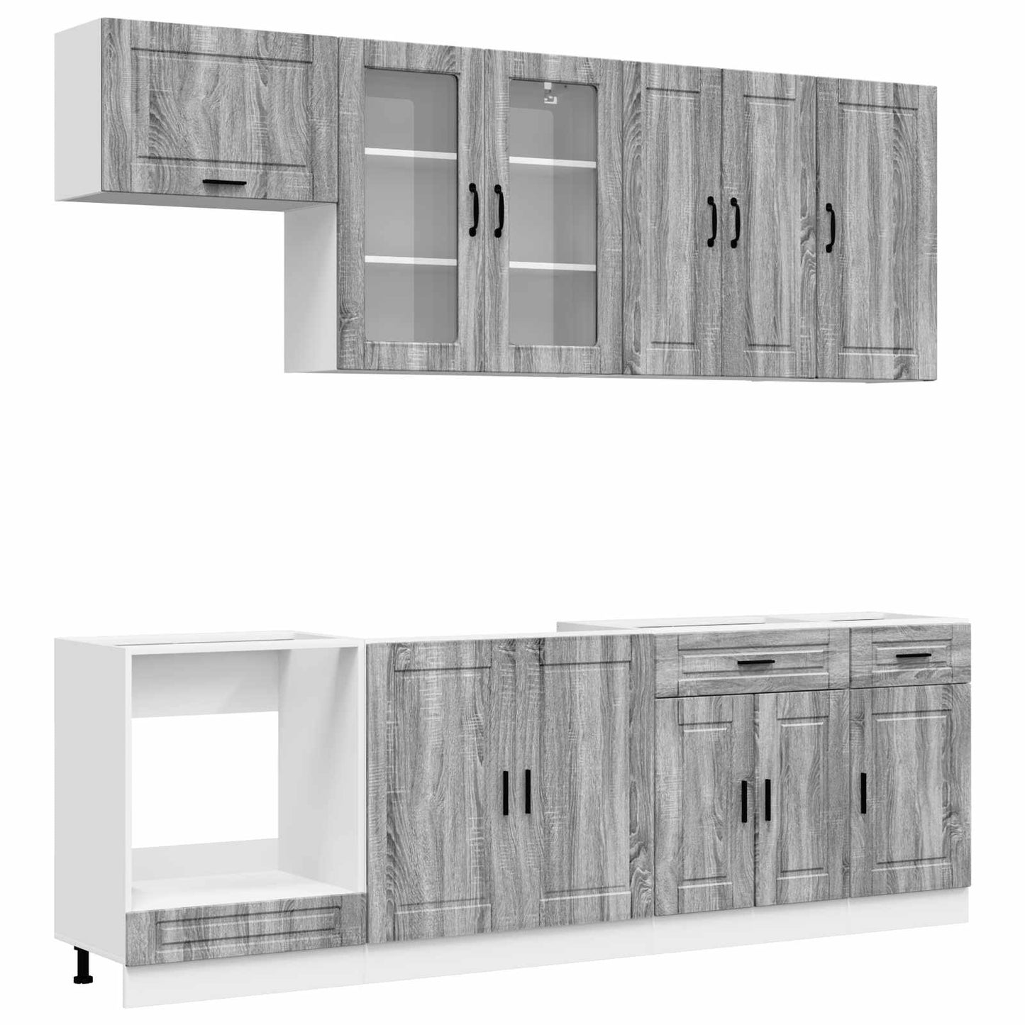 vidaXL Kitchen Unit PORTO 8 pcs Grey Sonoma Engineered Wood 2