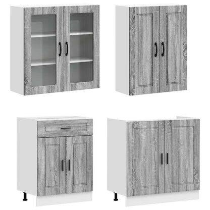 vidaXL Kitchen Unit PORTO 8 pcs Grey Sonoma Engineered Wood 3