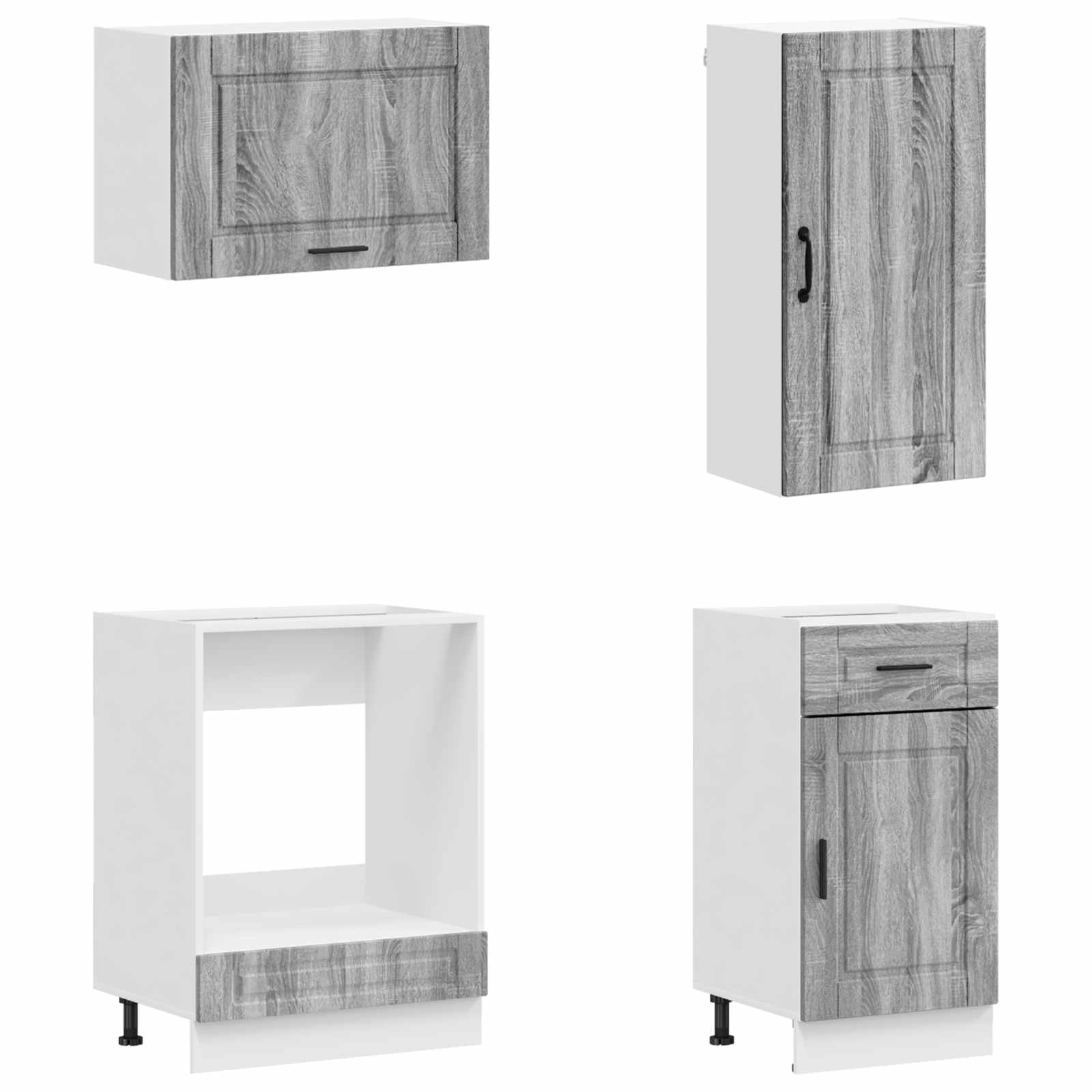 vidaXL Kitchen Unit PORTO 8 pcs Grey Sonoma Engineered Wood 4