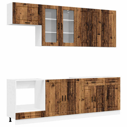 vidaXL Kitchen Unit PORTO 8 pcs Old Wood Engineered Wood 2